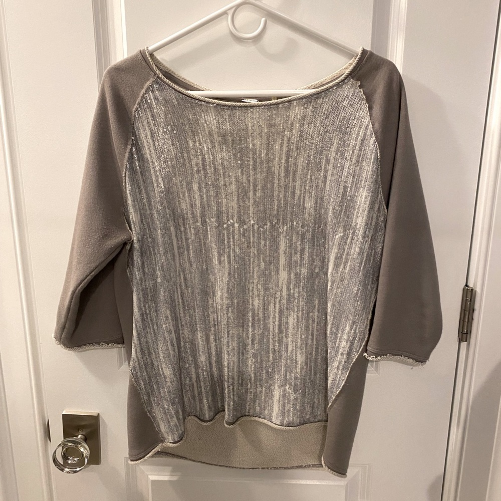 Ellie Tahari metallic sweatshirt dress shirt